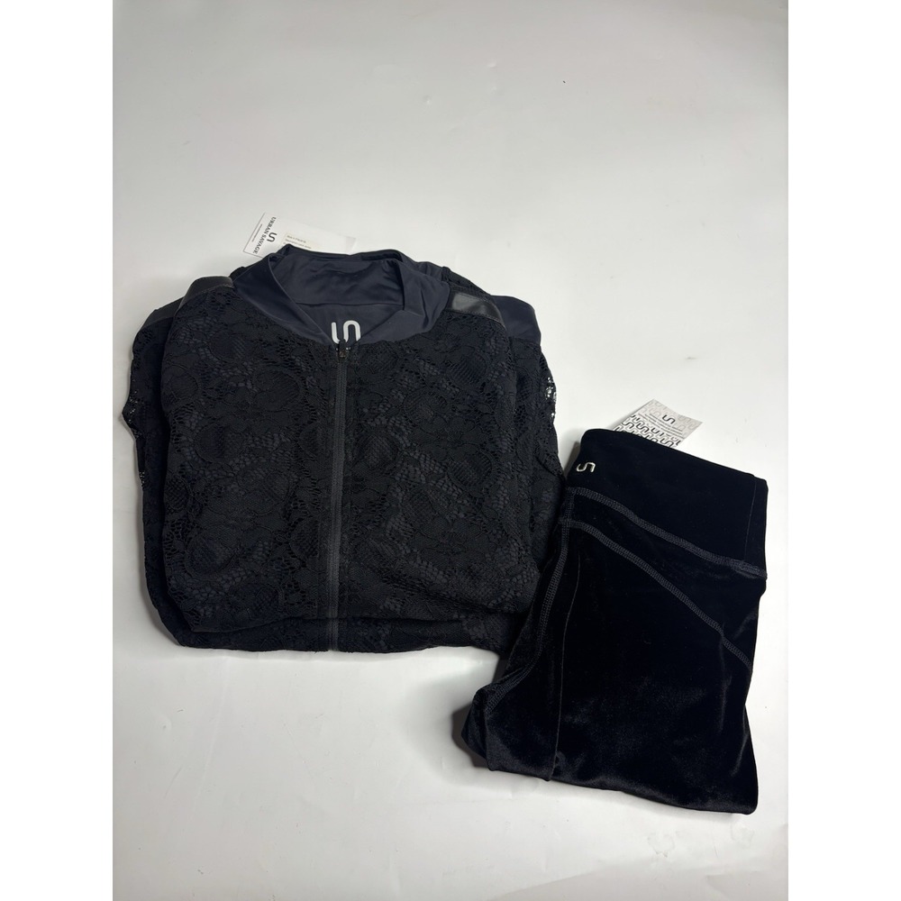 Urban Savage Womens XS/S Black Velvet Leggings Pants Lace Jacket Lot 3 Pieces